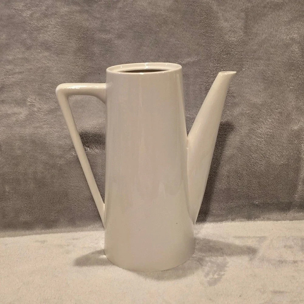 Harmony House Moonstone 4253 Ironstone Coffee Pot White Mid Century Modern Japan